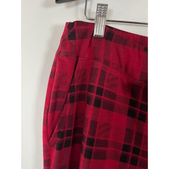 Soma Buffalo Plaid Pajama Set Stretch Red Black Size XL Button Up Collar Pants - Picture 11 of 16